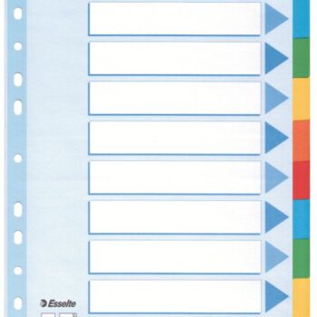Esselte A4 Cardboard Dividers 10 Part 100193 Pack 10 Fusion Office