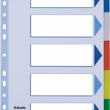Esselte A4 Dividers 5 Part Polypropylene 15259 Pack 20 Fusion Office
