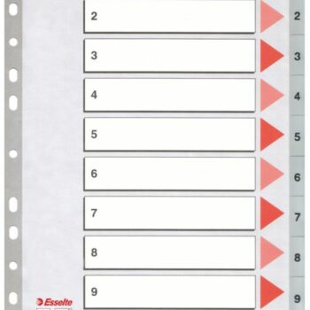 Esselte A4 Index 1 10 Polypropylene Grey 100105 Pack 10 Fusion Office