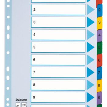 Esselte A4 Index 1 10 With Mylar Tabs 100161 Pack 10 Fusion Office