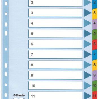 Esselte A4 Index 1 12 With Mylar Tabs 100162 Pack 10 Fusion Office