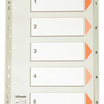Esselte A4 Index 1 5 Polypropylene Grey 100103 Pack 20 Fusion Office
