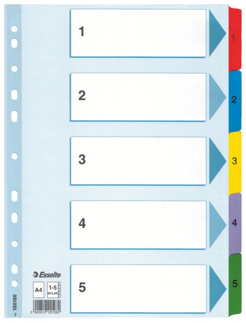 Esselte A4 Index 1 5 With Mylar Tabs 100160 Pack 20 Fusion Office