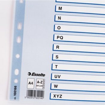 Esselte A4 Index A Z With Mylar Tabs 100166 Pack 10 Fusion Office