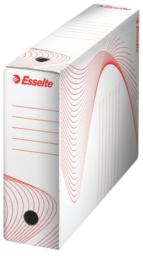 Esselte Archiving Boxes White 245x80x345mm Pack 25 128080 Fusion Office