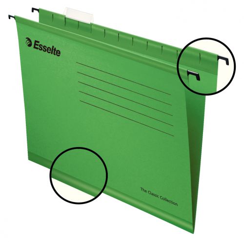 Esselte Classic A4 Suspension Files Green 90318 Pack 25 Fusion Office