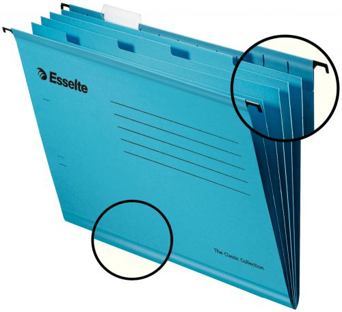 Esselte Classic Suspension Files A4 Blue 93133 Pack 10 Fusion Office