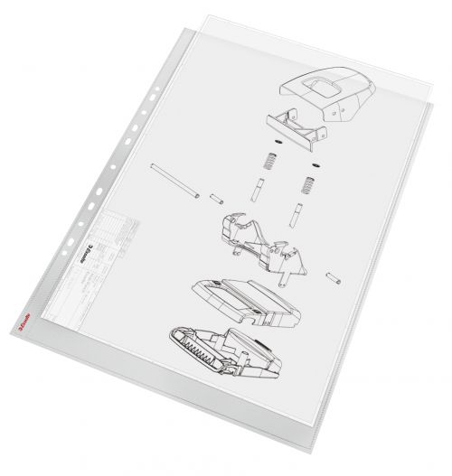 Esselte Heavy Duty A3 Punched Pockets Matte Clear 85mic 47181 Pack 10 X 5 Fusion Office