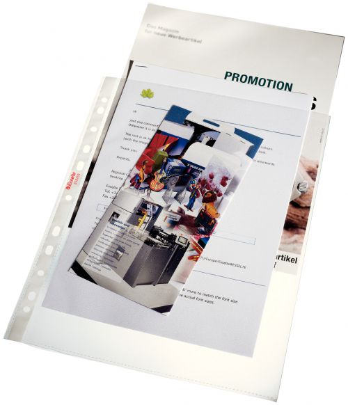Esselte Heavy Duty Punched Pockets A4 Maxi Clear 90mic 259760 Pack 25 X 24 Fusion Office