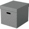 Esselte Home Storage Box Cube Grey Pack 3 628289 Fusion Office
