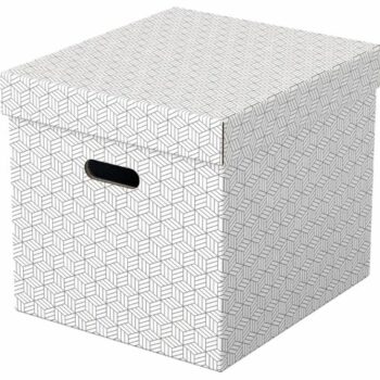 Esselte Home Storage Box Cube White Pack 3 628288 Fusion Office