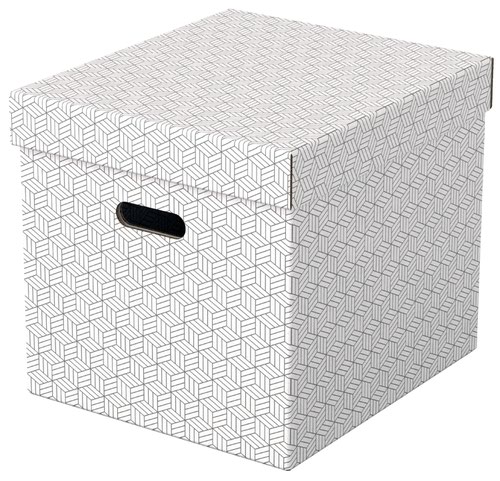 Esselte Home Storage Box Cube White Pack 3 628288 Fusion Office