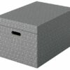 Esselte Home Storage Box Large Grey Pack 3 628287 Fusion Office
