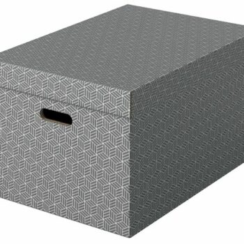 Esselte Home Storage Box Large Grey Pack 3 628287 Fusion Office