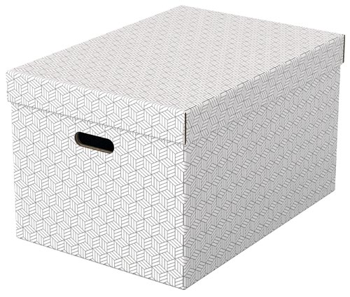 Esselte Home Storage Box Large White Pack 3 628286 Fusion Office