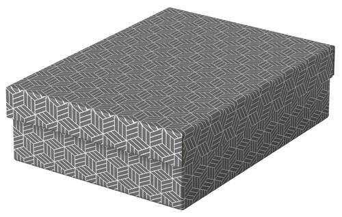 Esselte Home Storage Flat Gift Box Medium Grey Pack 3 628285 Fusion Office