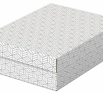 Esselte Home Storage Flat Gift Box Medium White Pack 3 628284 Fusion Office