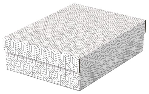 Esselte Home Storage Flat Gift Box Medium White Pack 3 628284 Fusion Office