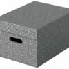 Esselte Home Storage Gift Box Medium Grey Pack 3 628283 Fusion Office