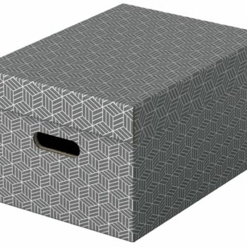 Esselte Home Storage Gift Box Medium Grey Pack 3 628283 Fusion Office