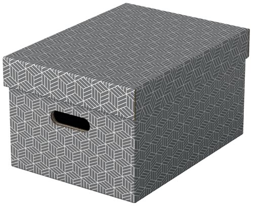 Esselte Home Storage Gift Box Medium Grey Pack 3 628283 Fusion Office