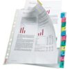 Esselte Index Punched Pockets 12 Tabs A4 Glass Clear 414170 Pack 10 Fusion Office