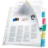 Esselte Index Punched Pockets 6 Tabs A4 Glass Clear 414160 Pack 10 Fusion Office