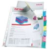 Esselte Index Punched Pockets 8 Tabs A4 Glass Clear 414150 Pack 10 Fusion Office
