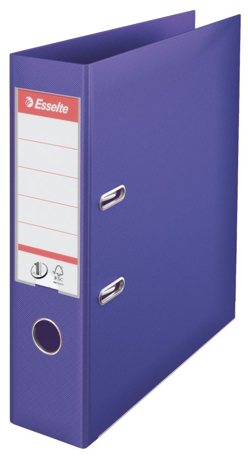 Esselte No1 Lever Arch Files 75mm Violet A4 811530 Pack 10 Fusion Office