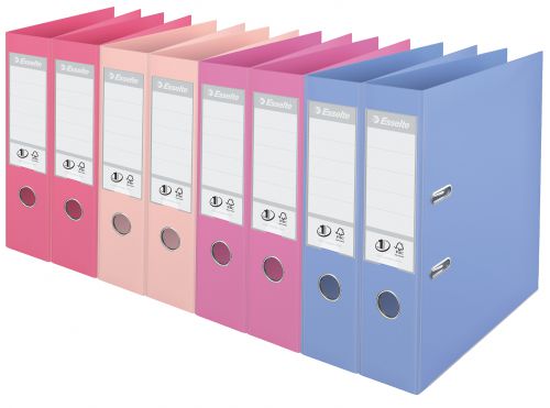 Esselte No1 Solea Lever Arch Files 75mm Pastel Assorted 231040 Pack 10 Fusion Office