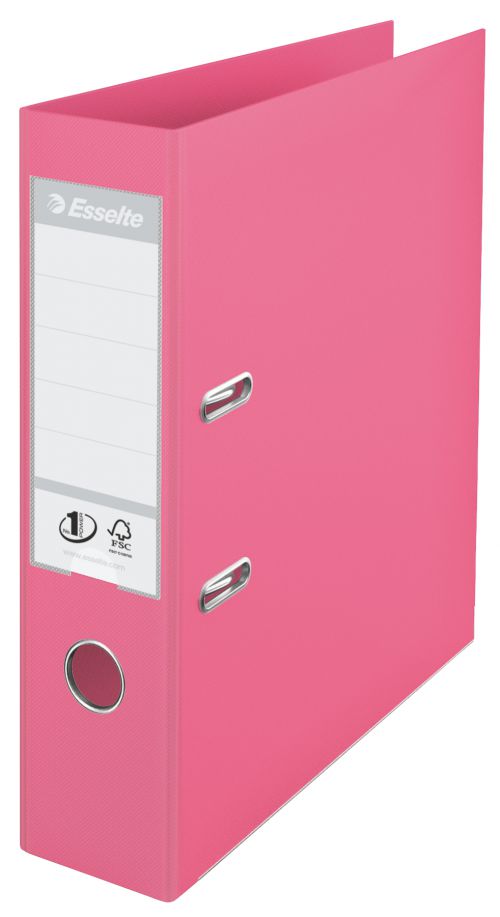 Esselte No1 Solea Lever Arch Files 75mm Pastel Red 231037 Pack 10 Fusion Office