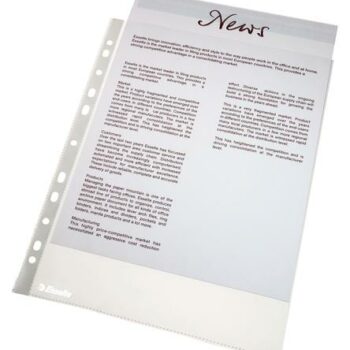 Esselte Punched Pockets A4 Clear 46mic 56133 Pack 100 Fusion Office