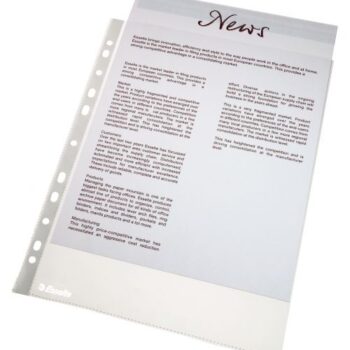 Esselte Punched Pockets A4 Transparent Matte 38mic 16690 Pack 100 Fusion Office