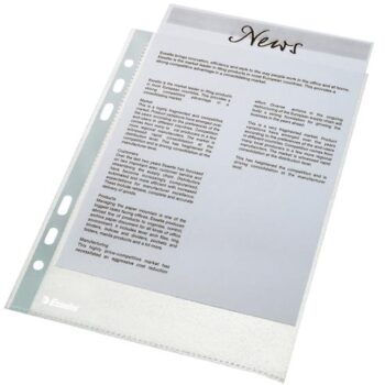 Esselte Punched Pockets A5 Clear 45mic 23782 Pack 100 Fusion Office