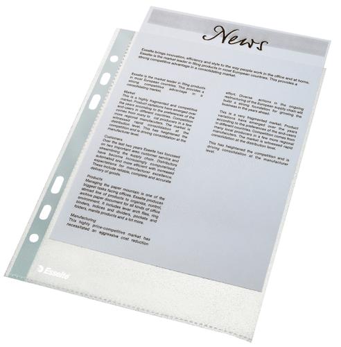 Esselte Punched Pockets A5 Clear 45mic 23782 Pack 100 Fusion Office