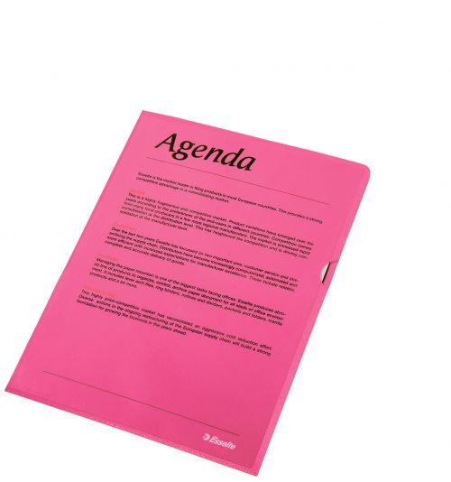 Esselte Quality Cut Flush Folders A4 Red Matte 105mic 54834 Pack 100 Fusion Office