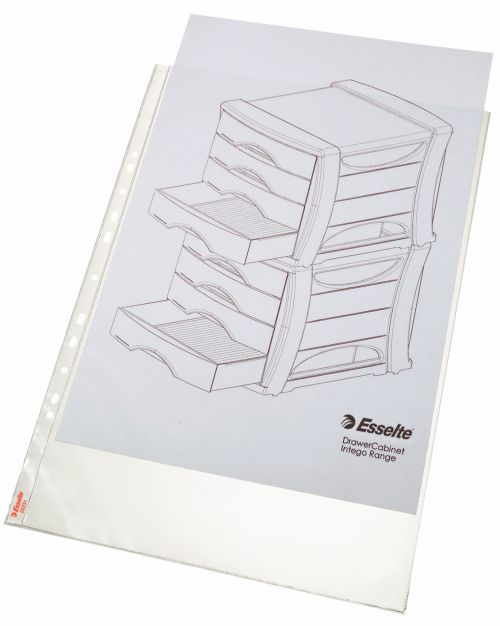 Esselte Quality Punched Pockets A3 Matte Clear 85mic 55231 Pack 50 Fusion Office