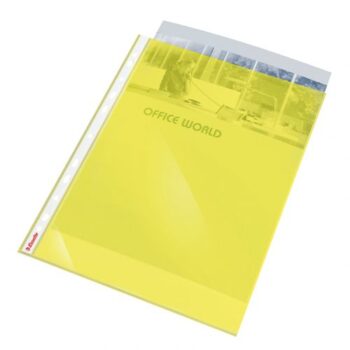Esselte Quality Punched Pockets A4 Matte Yellow 55mic 47201 Pack 10 X 10 Fusion Office
