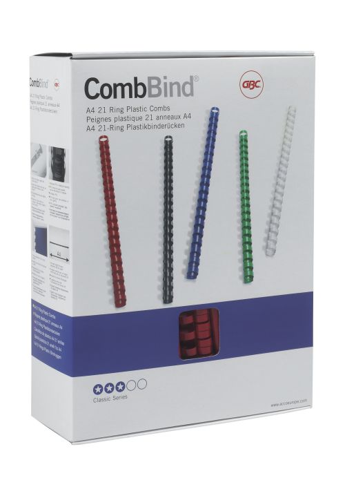 Gbc Combbind Combs A4 51mm White 4028207 Pack 50 Fusion Office