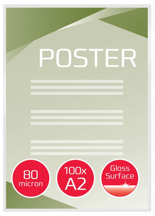 Gbc Document Laminating Pouches A2 80mic Ib589782 Pack 100 Fusion Office