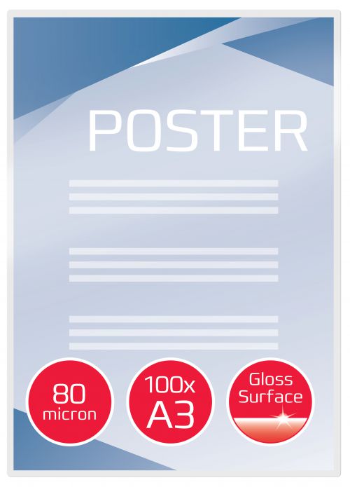 Gbc Document Laminating Pouches A3 80mic Ib583032 Pack 100 Fusion Office