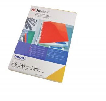 Gbc Higloss A4 Blue Binding Covers 250gsm Ce020020 Pack 100 Fusion Office