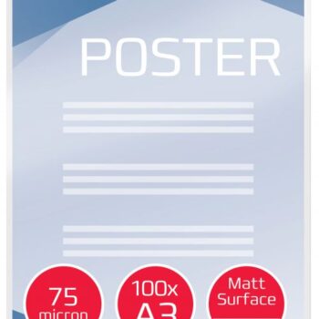 Gbc Laminating Pouches Matt A3 75mic 41660e Pack 100 Fusion Office