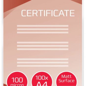 Gbc Laminating Pouches Matt A4 100mic 3740491 Pack 100 Fusion Office