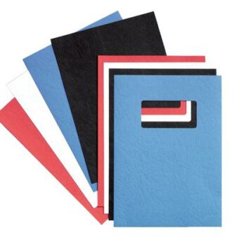 Gbc Leathergrain A4 Window Binding Covers Blue 46735e Pack 50 Fusion Office