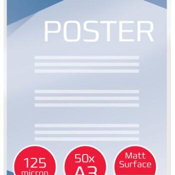 Gbc Matt Gloss Laminating Pouches A3 125mic 3747521 Pack 50 Fusion Office