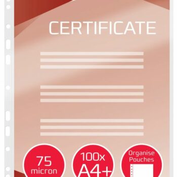 Gbc Organise Laminating Pouches A4 75mic 41664e Pack 100 Fusion Office
