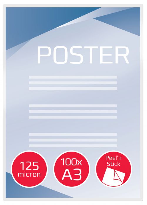 Gbc Peelnstick Laminating Pouches A3 125mic 3747236 Pack 100 Fusion Office