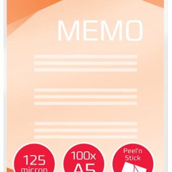 Gbc Peelnstick Laminating Pouches A5 125mic 3747244 Pack 100 Fusion Office
