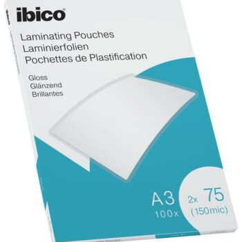 Ibico Gloss A3 Laminating Pouches 150mic Crystal Clear 627319 Pack 100 Fusion Office